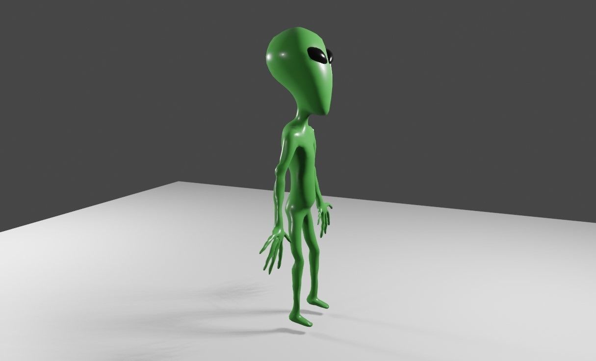 ET Alien - UFO - Extraterrestrial - Compatible with Mixamo  3D model_9