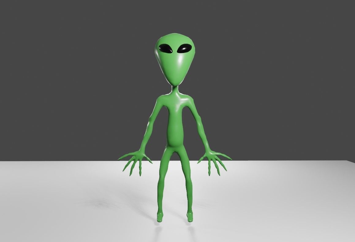 ET Alien - UFO - Extraterrestrial - Compatible with Mixamo  3D model_2