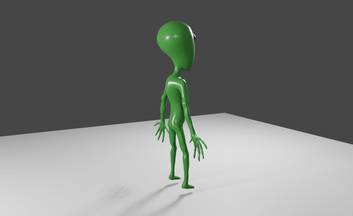 ET Alien - UFO - Extraterrestrial - Compatible with Mixamo  3D model_8