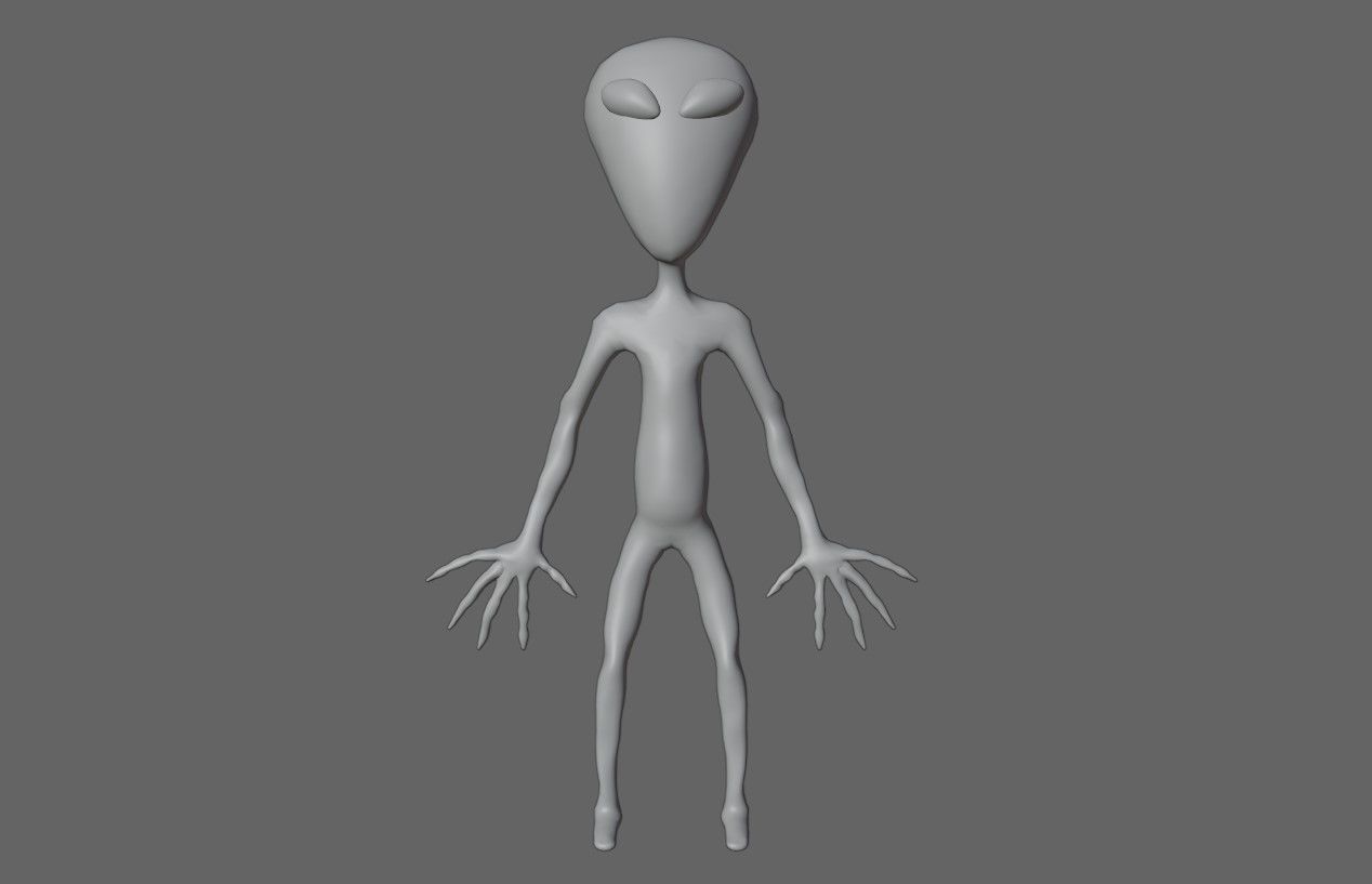 ET Alien - UFO - Extraterrestrial - Compatible with Mixamo  3D model_14