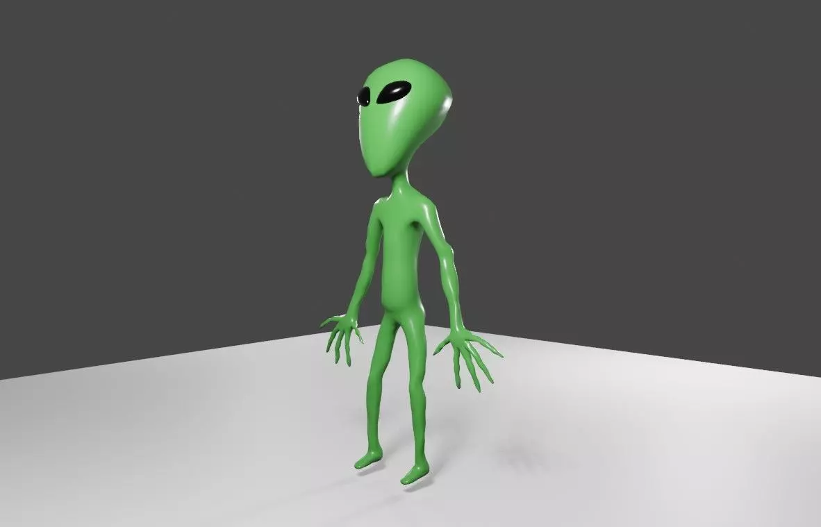 ET Alien - UFO - Extraterrestrial - Compatible with Mixamo  3D model_0