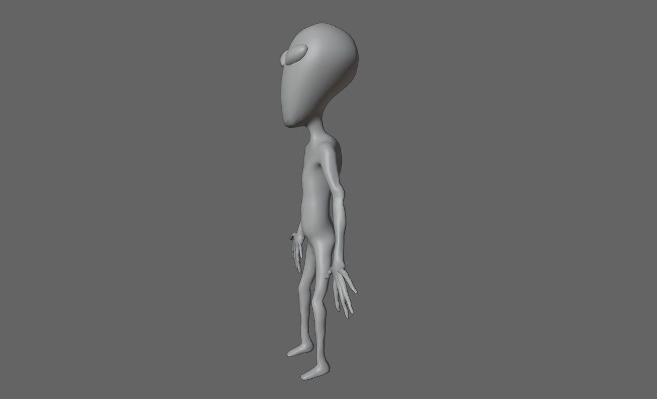 ET Alien - UFO - Extraterrestrial - Compatible with Mixamo  3D model_12