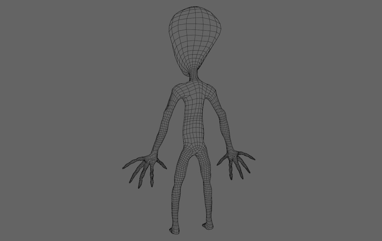 ET Alien - UFO - Extraterrestrial - Compatible with Mixamo  3D model_17