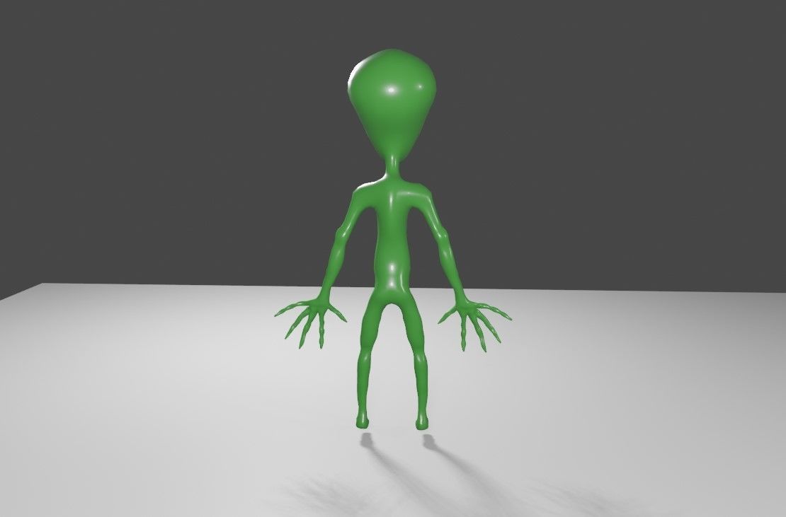 ET Alien - UFO - Extraterrestrial - Compatible with Mixamo  3D model_7