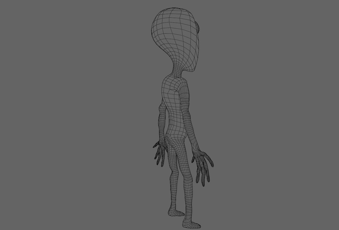 ET Alien - UFO - Extraterrestrial - Compatible with Mixamo  3D model_20