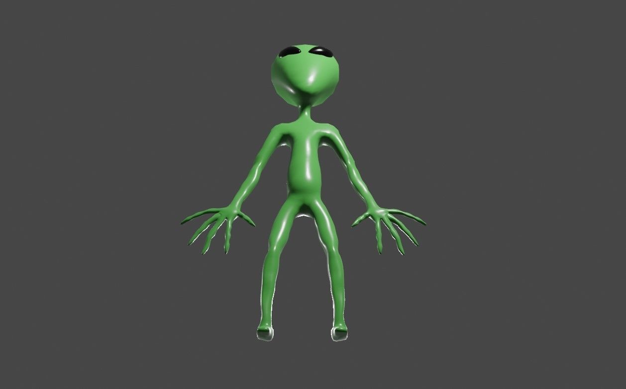 ET Alien - UFO - Extraterrestrial - Compatible with Mixamo  3D model_10
