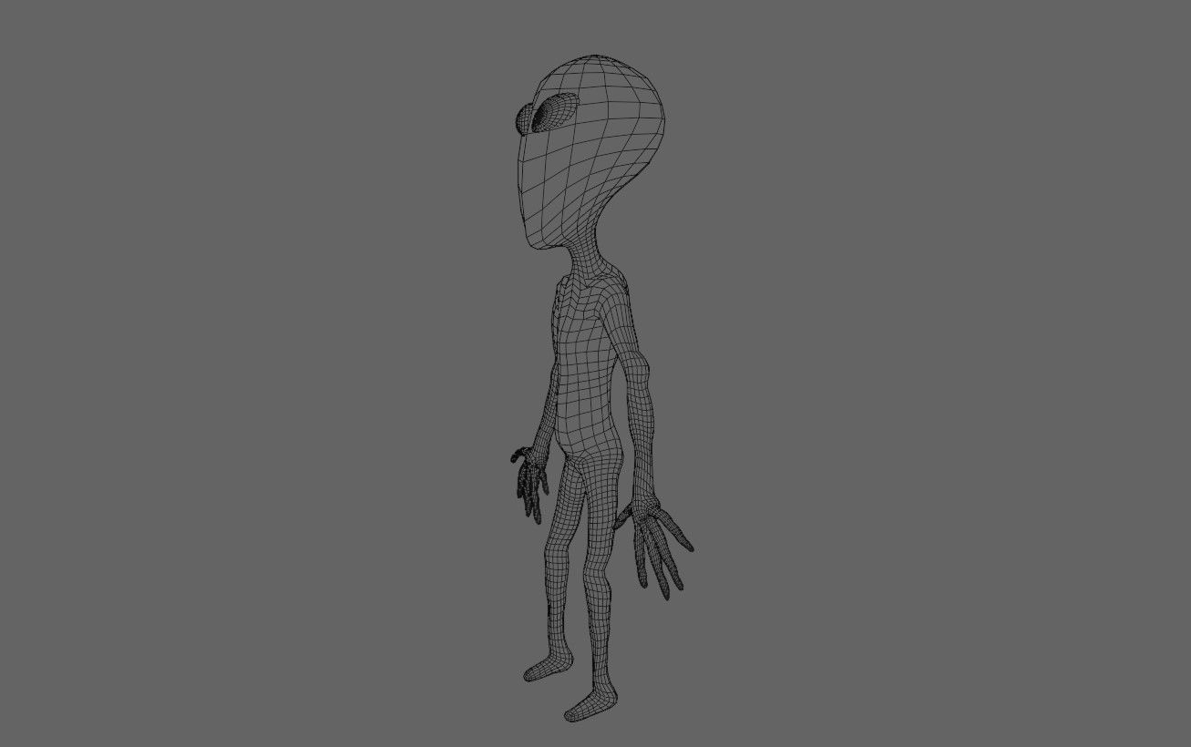 ET Alien - UFO - Extraterrestrial - Compatible with Mixamo  3D model_16