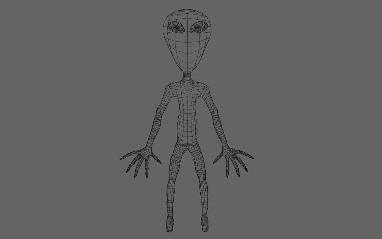 ET Alien - UFO - Extraterrestrial - Compatible with Mixamo  3D model_15