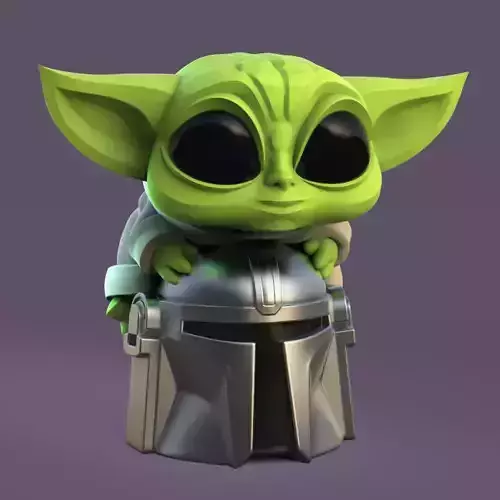 Grogu - Baby Yoda and Helmet 3D print model