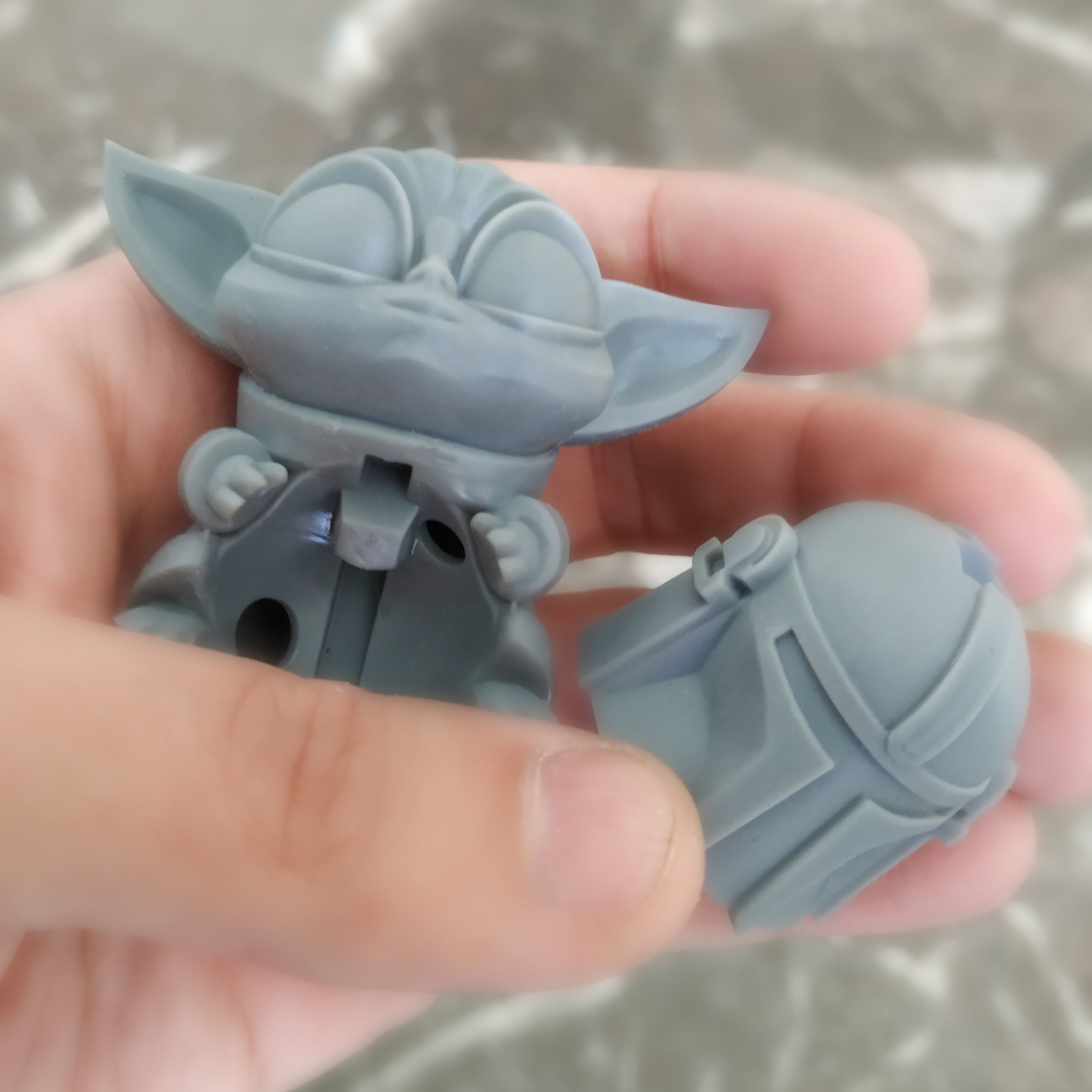 Grogu - Baby Yoda and Helmet 3D print model_5