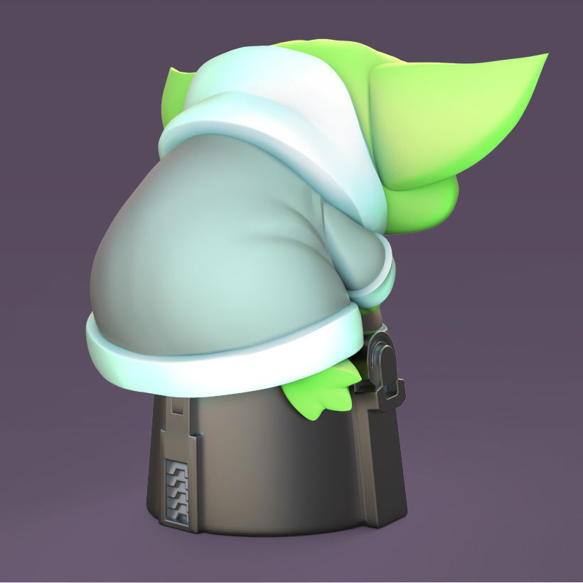 Grogu - Baby Yoda and Helmet 3D print model_3