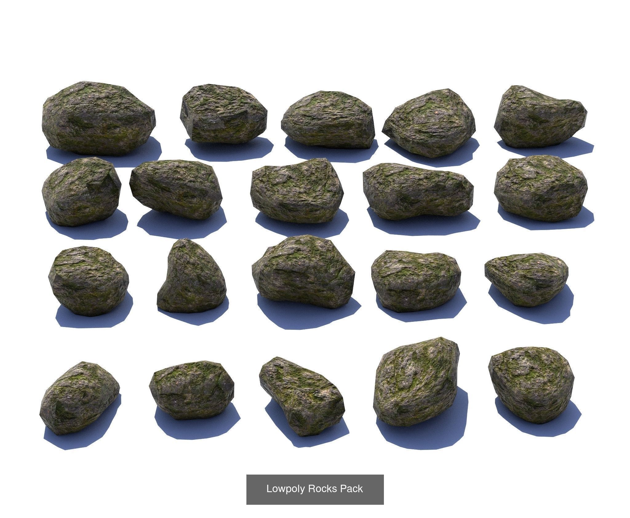 Landscape foliage and rock collection _8