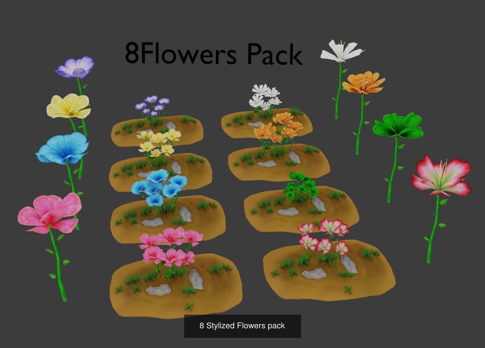 Landscape foliage and rock collection _6