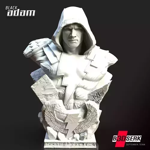 B3DSERK DC comics Black Adam Dwayne Johnson 3d Bust