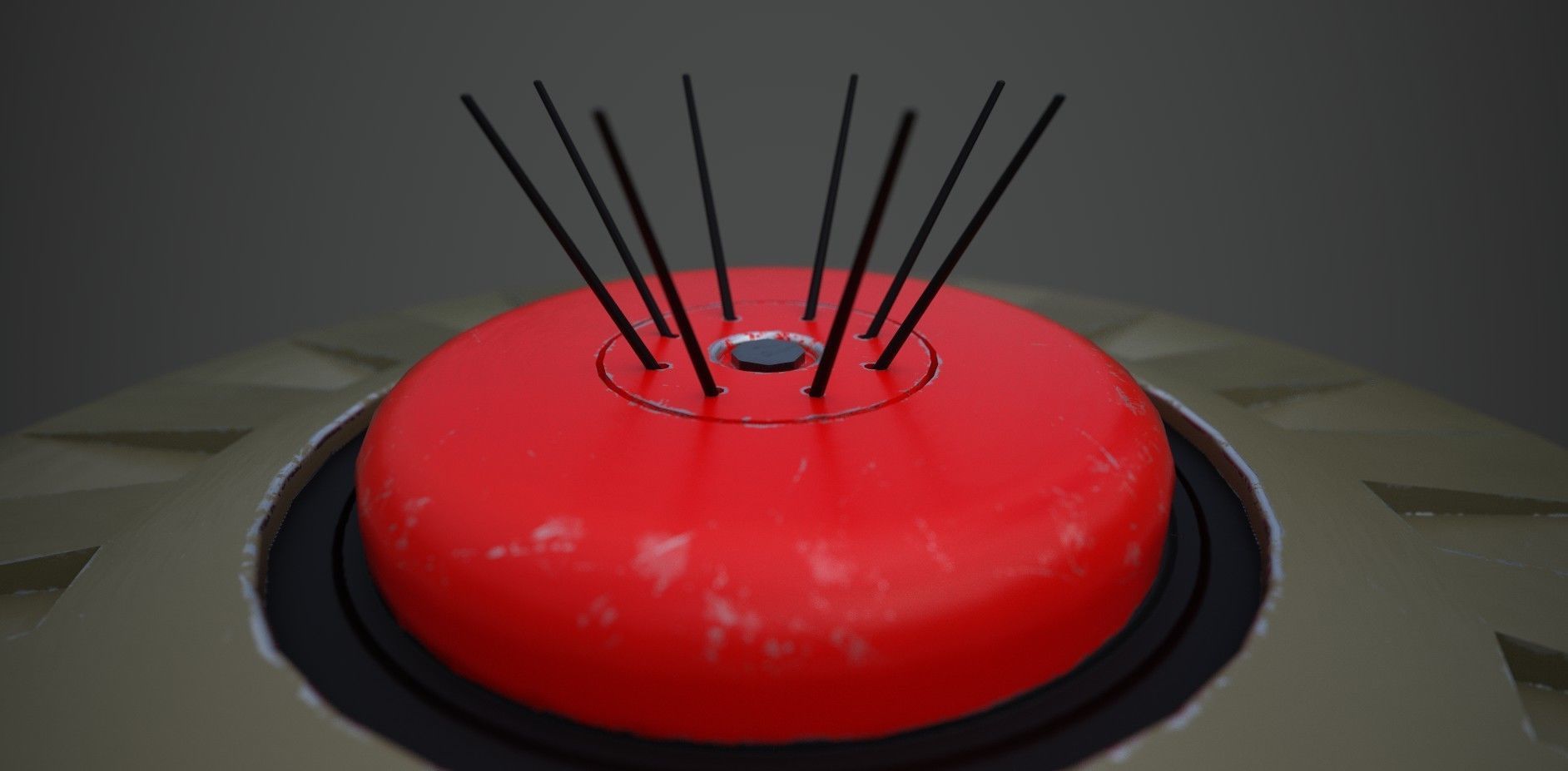 Land Mine Low-poly 3D model_3