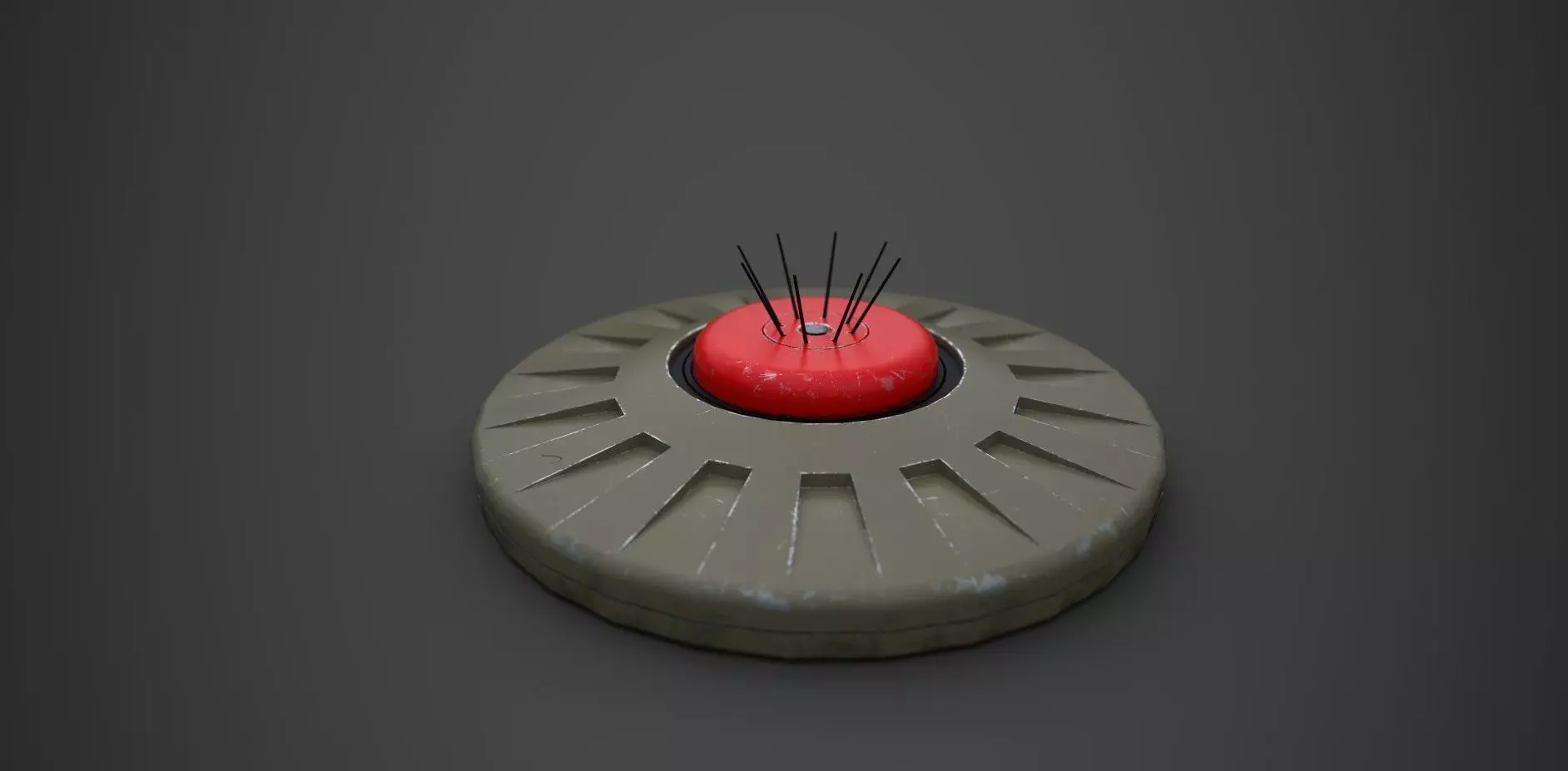 Land Mine Low-poly 3D model_0