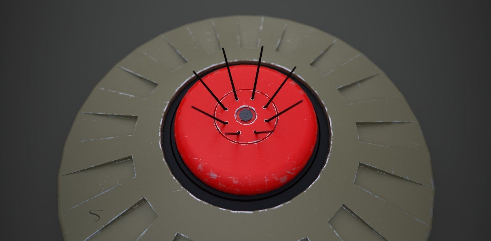 Land Mine Low-poly 3D model_1