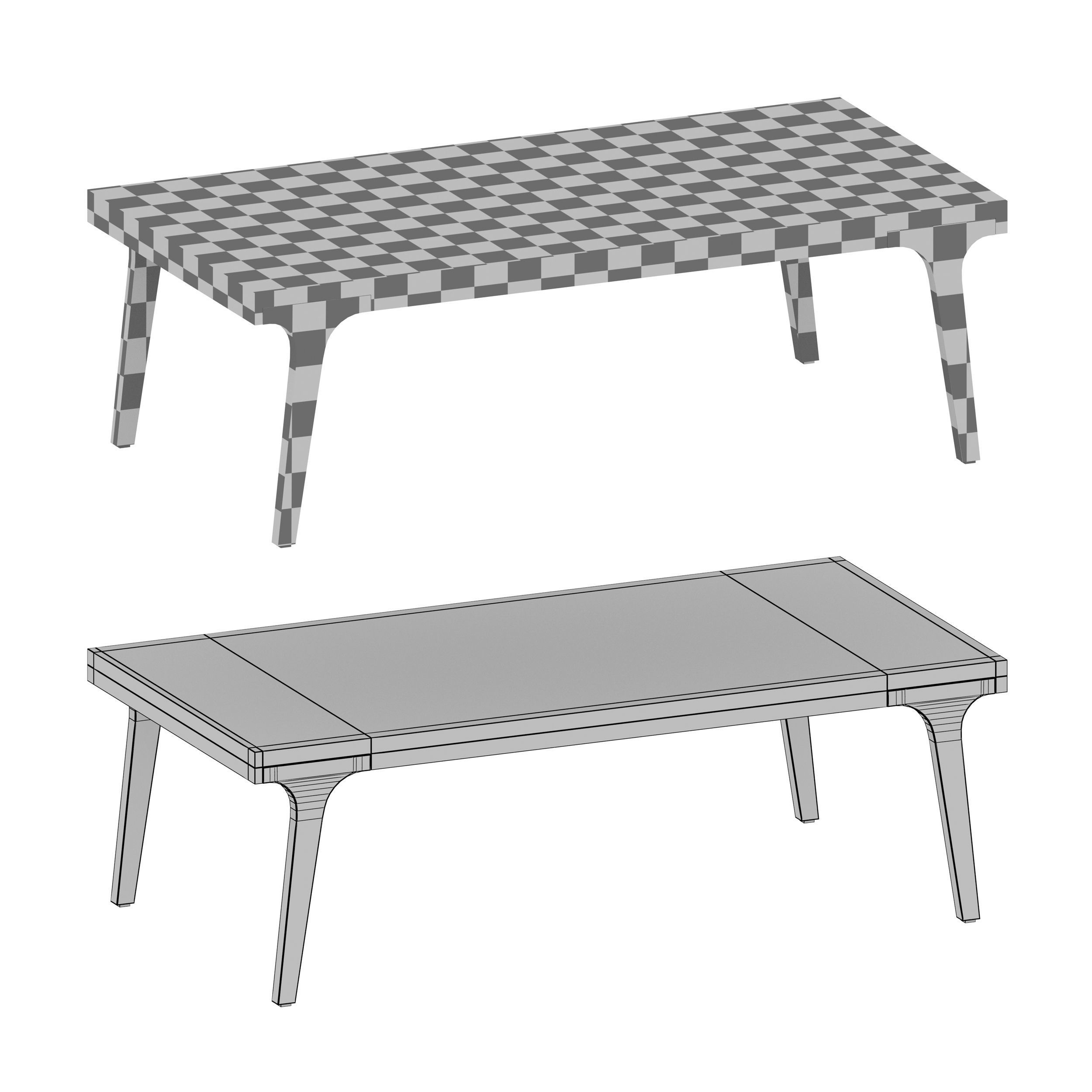 Lakin Recycled Teak Coffee Table Crate and Barrel 3D model_11