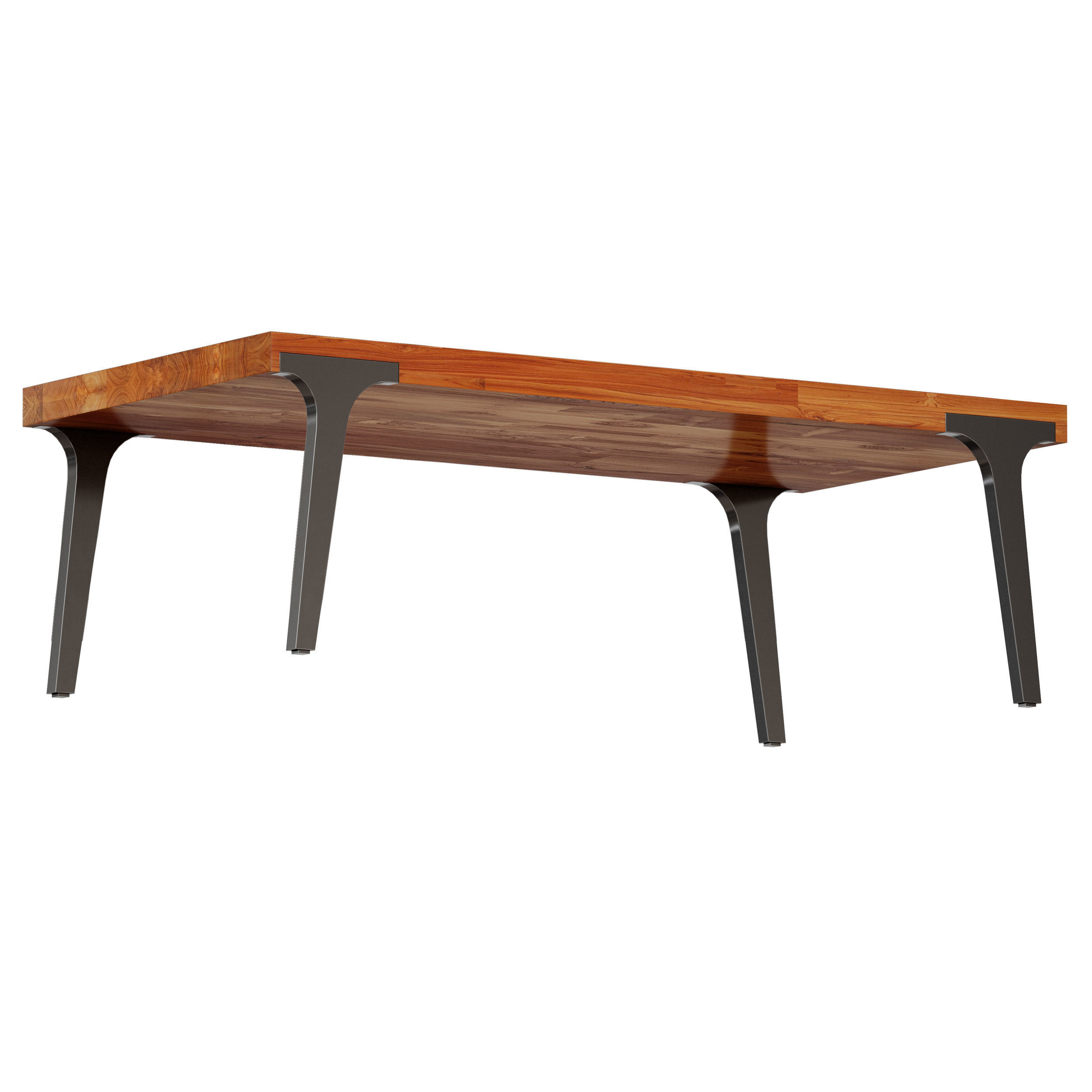 Lakin Recycled Teak Coffee Table Crate and Barrel 3D model_2