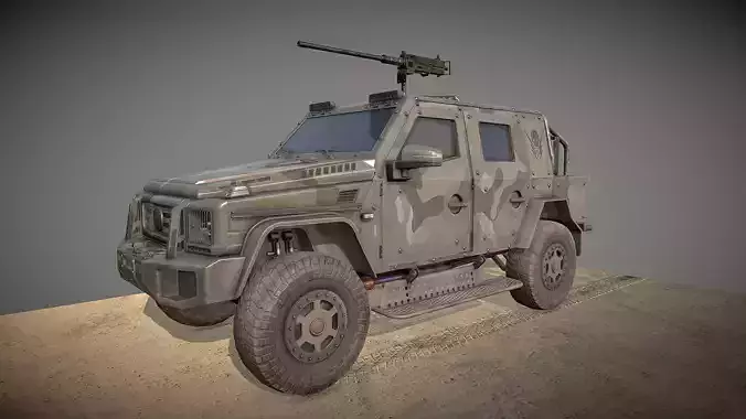 Low poly High detailed military armored 4x4 Sub
