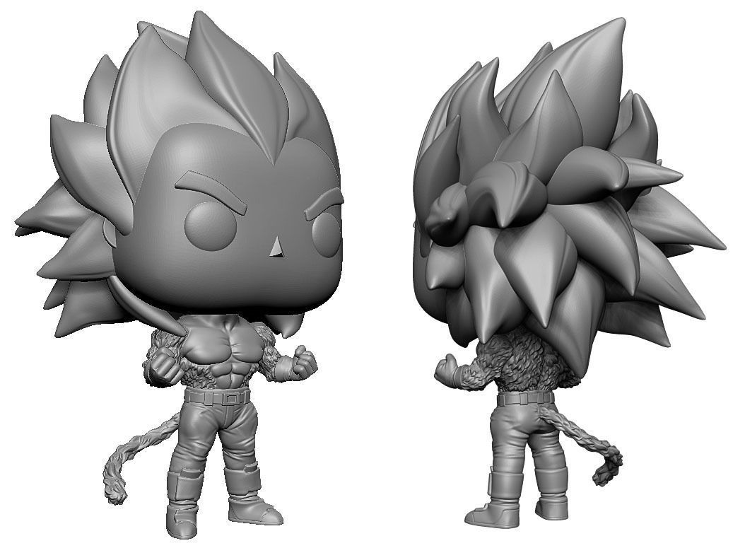 Super Sayan 4 Vegeta Custom Funko Pop 3D print model_1