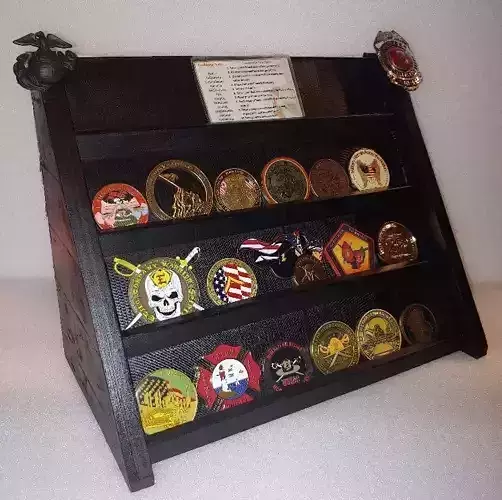 Military and first responder challenge coin holder 3D print model