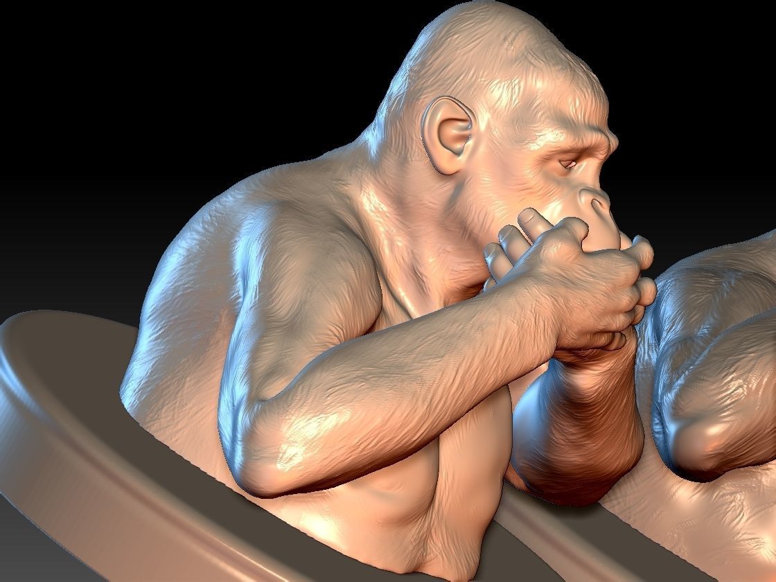 Three Wise Monkeys Set 3D print model_13