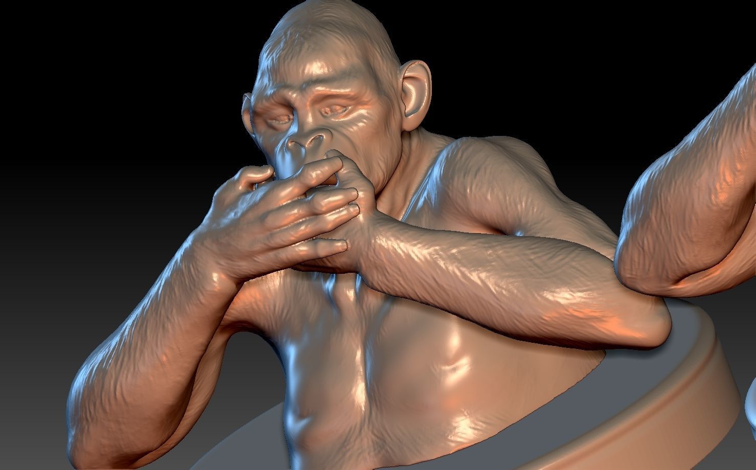 Three Wise Monkeys Set 3D print model_16