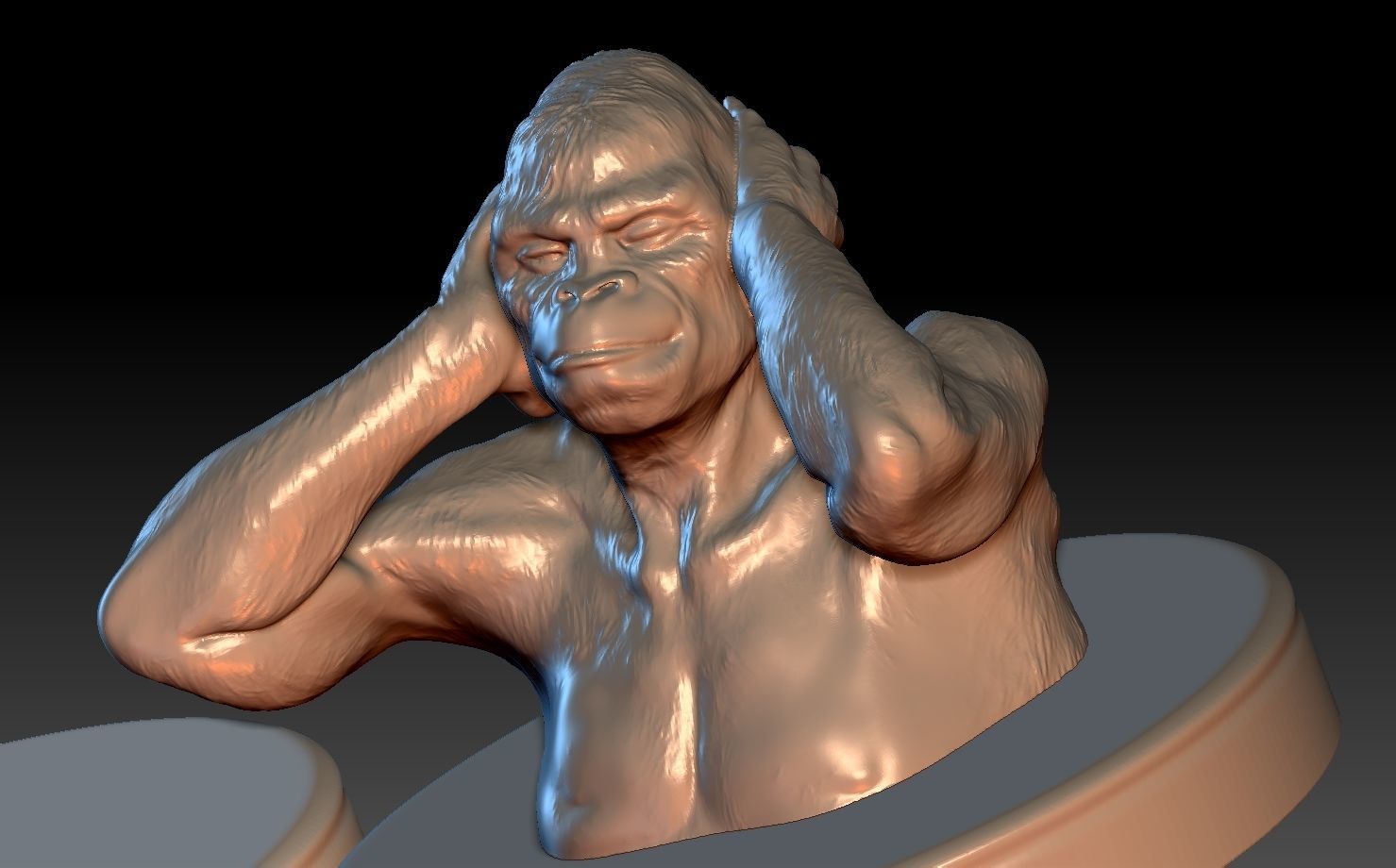Three Wise Monkeys Set 3D print model_15