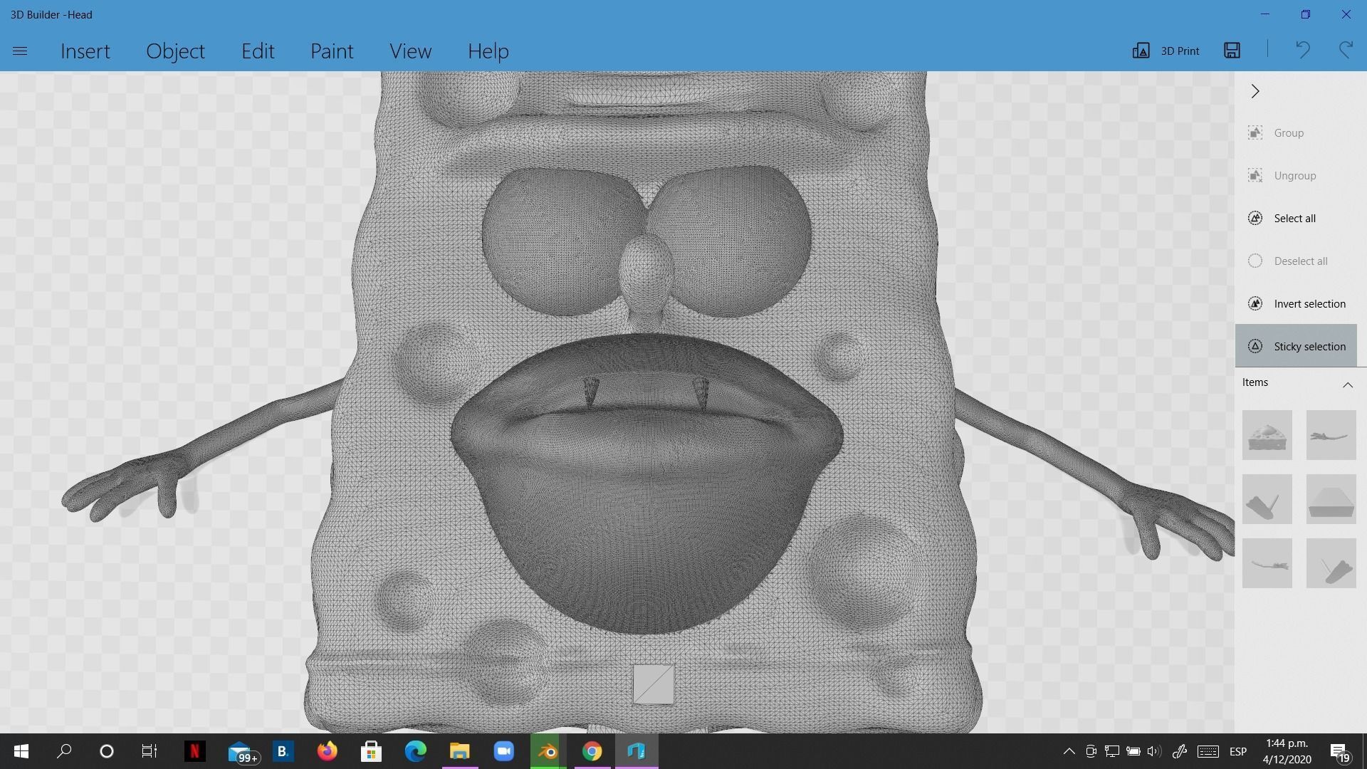 Spongebob Caveman meme sculpture art 3D print 3D print model_12