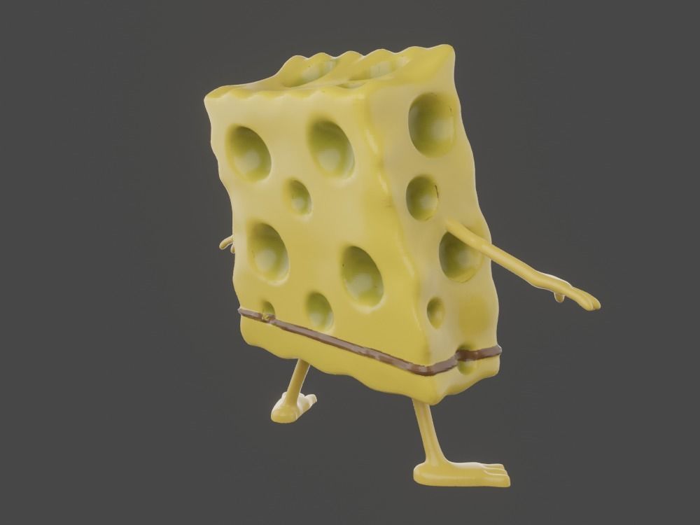 Spongebob Caveman meme sculpture art 3D print 3D print model_6