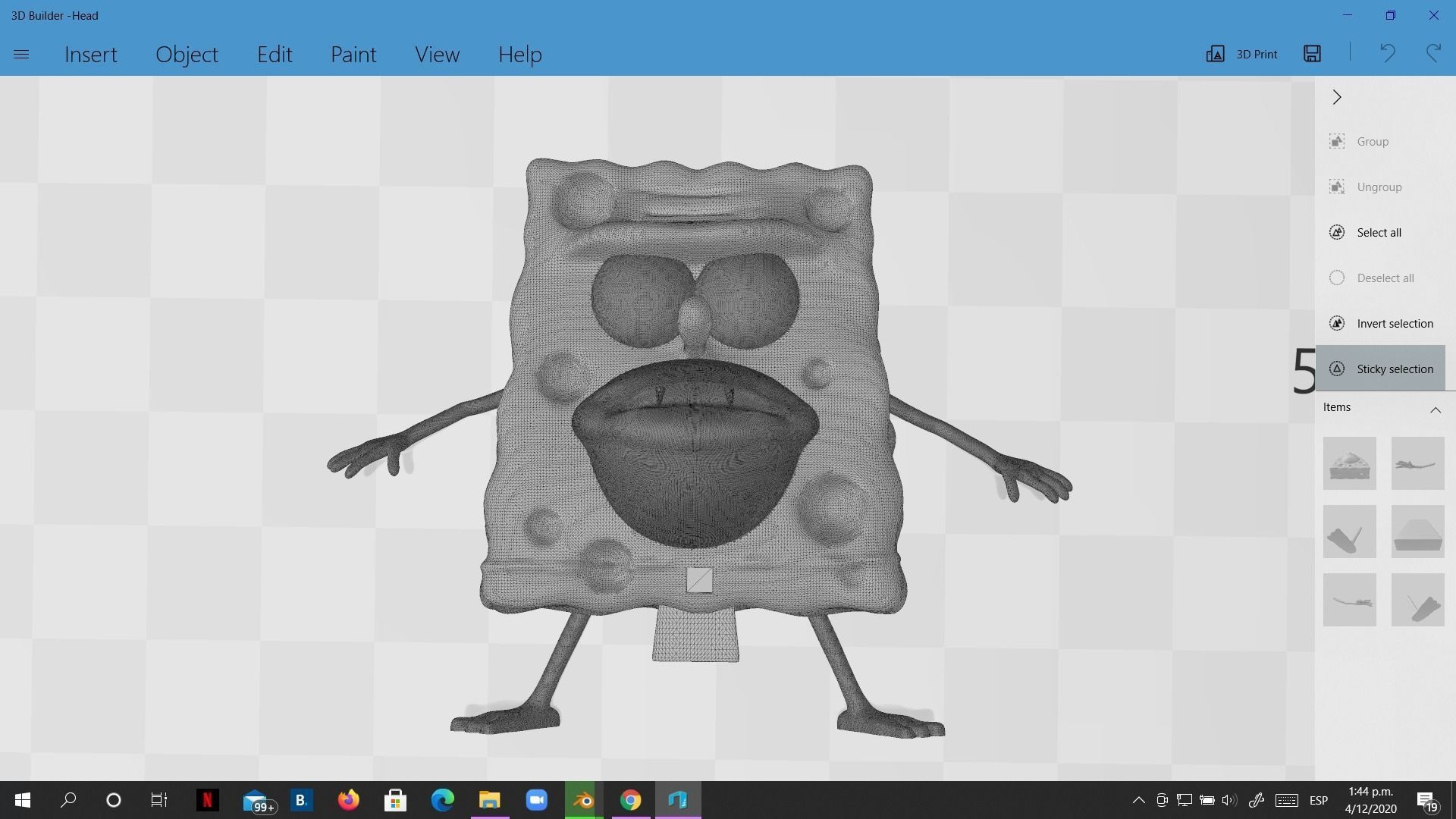 Spongebob Caveman meme sculpture art 3D print 3D print model_11