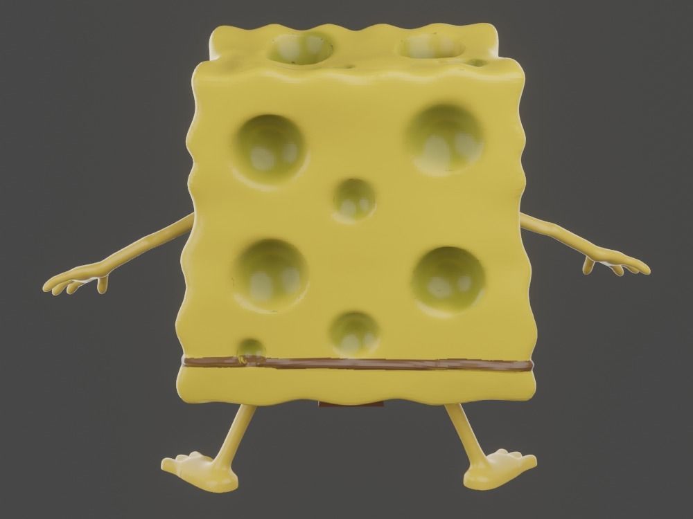 Spongebob Caveman meme sculpture art 3D print 3D print model_17