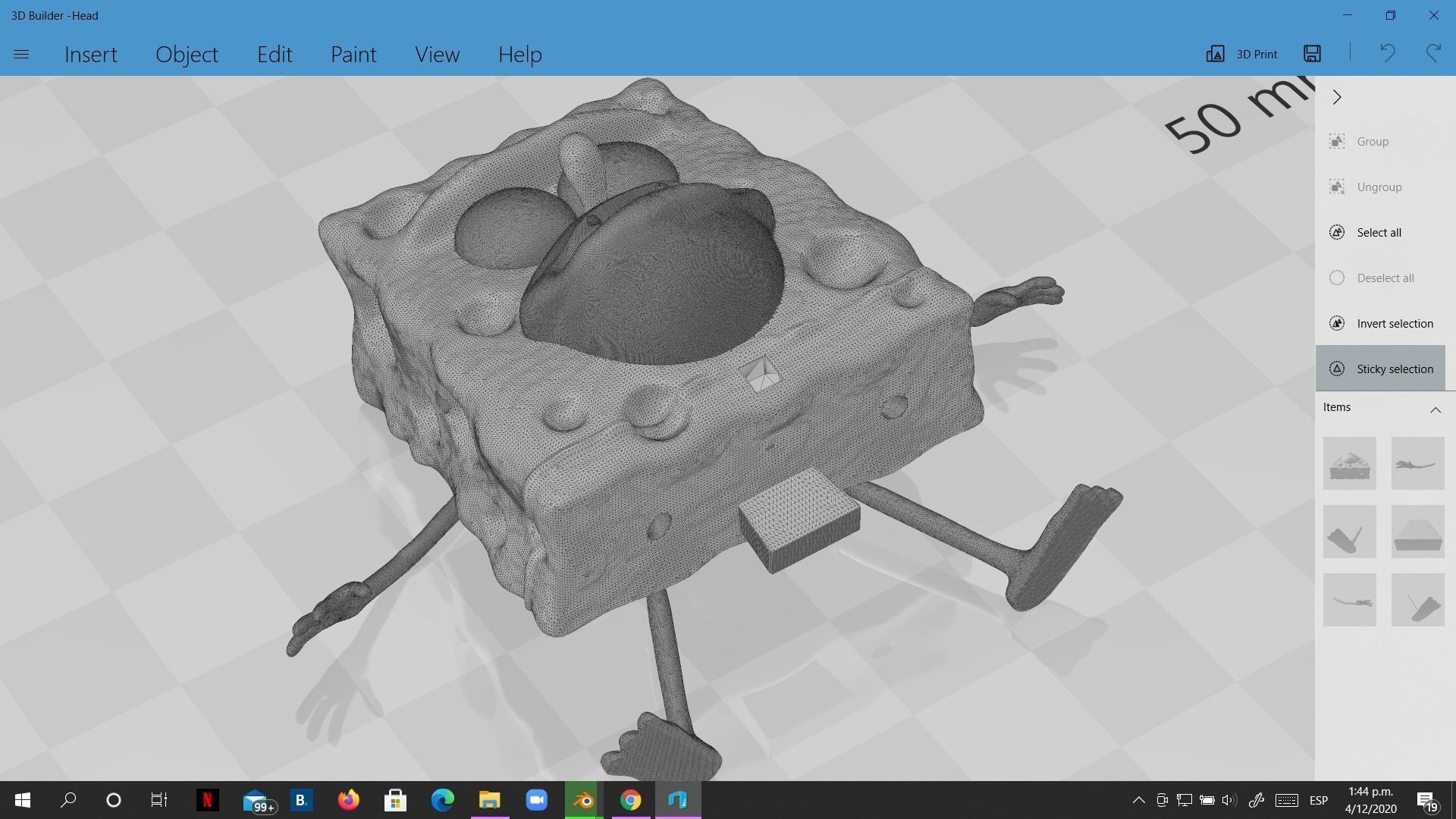 Spongebob Caveman meme sculpture art 3D print 3D print model_13