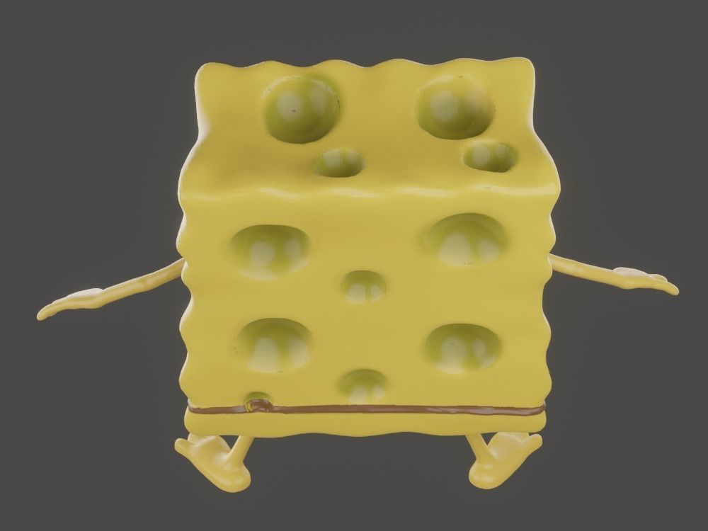Spongebob Caveman meme sculpture art 3D print 3D print model_18