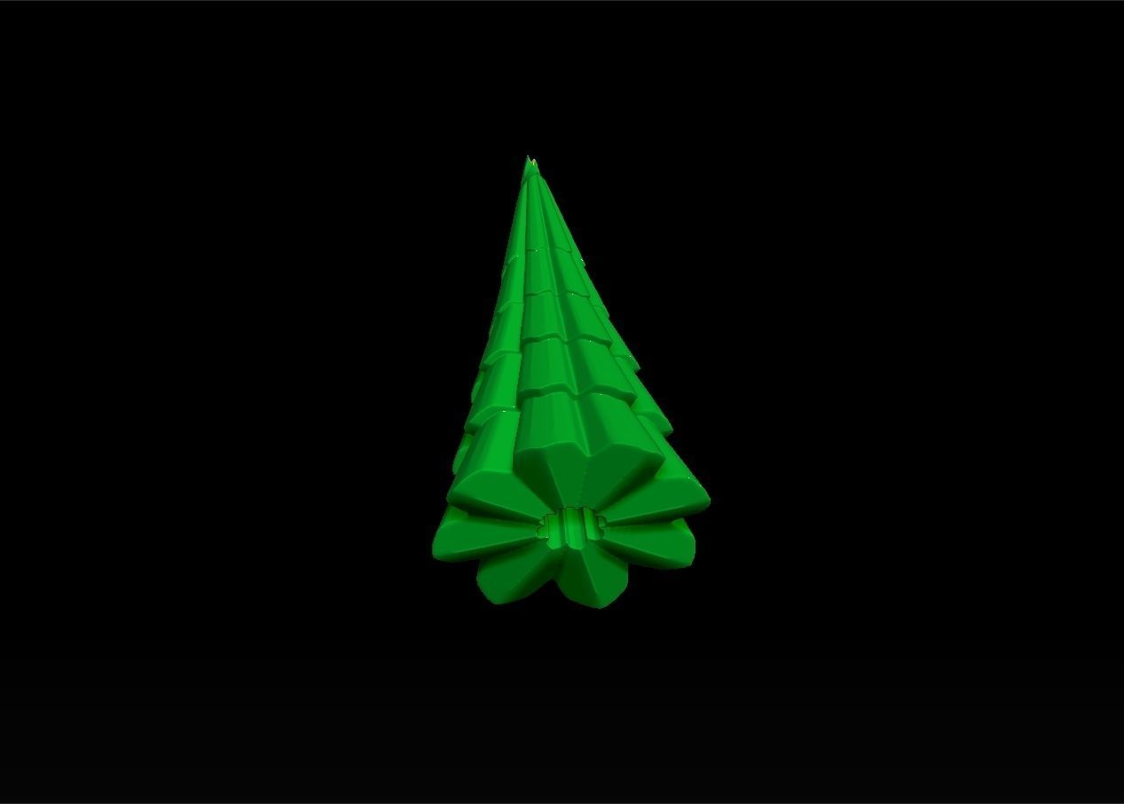 christmas tree with ribbon assembly model 3D print model_4