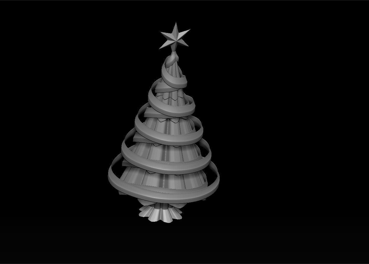 christmas tree with ribbon assembly model 3D print model_9