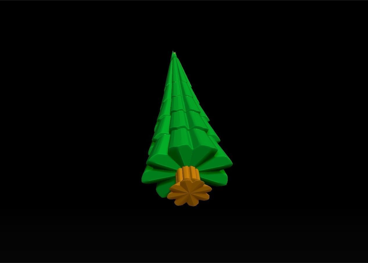 christmas tree with ribbon assembly model 3D print model_5