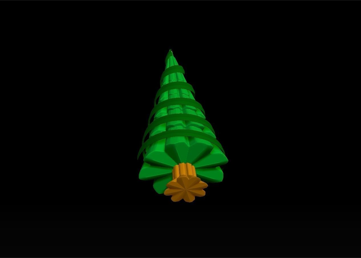christmas tree with ribbon assembly model 3D print model_6