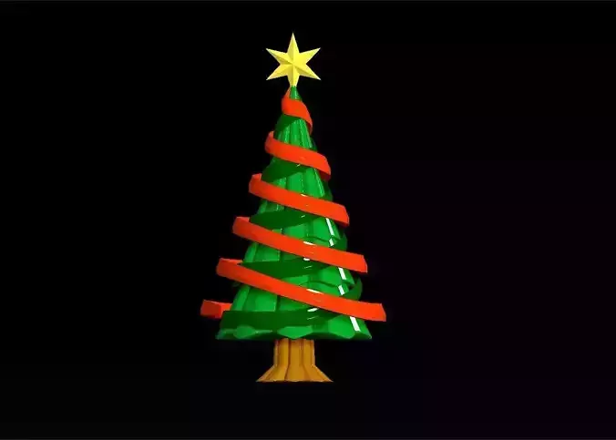 christmas tree with ribbon assembly model 3D print model