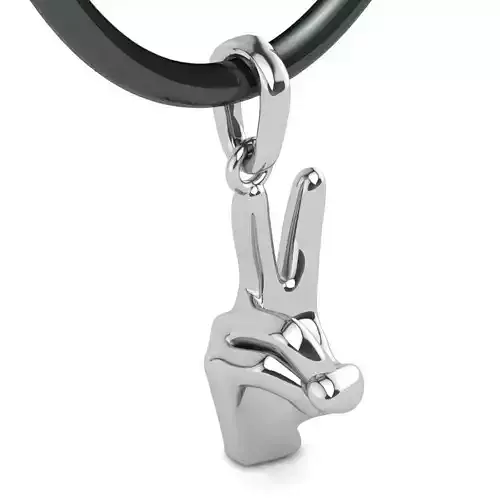 Fingers Peace Sign Pendant 