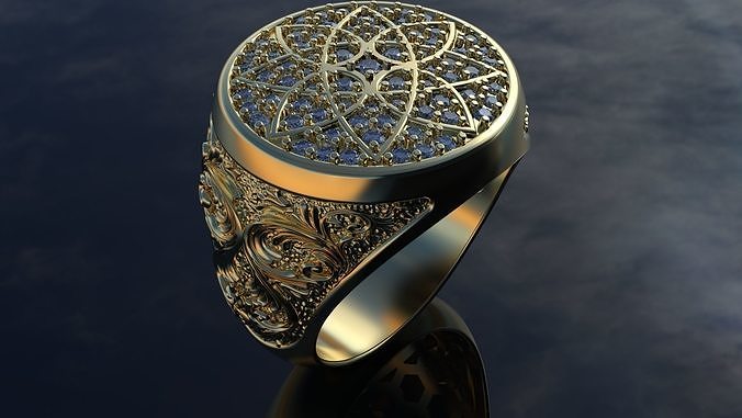 Diamond men ring 3D print model