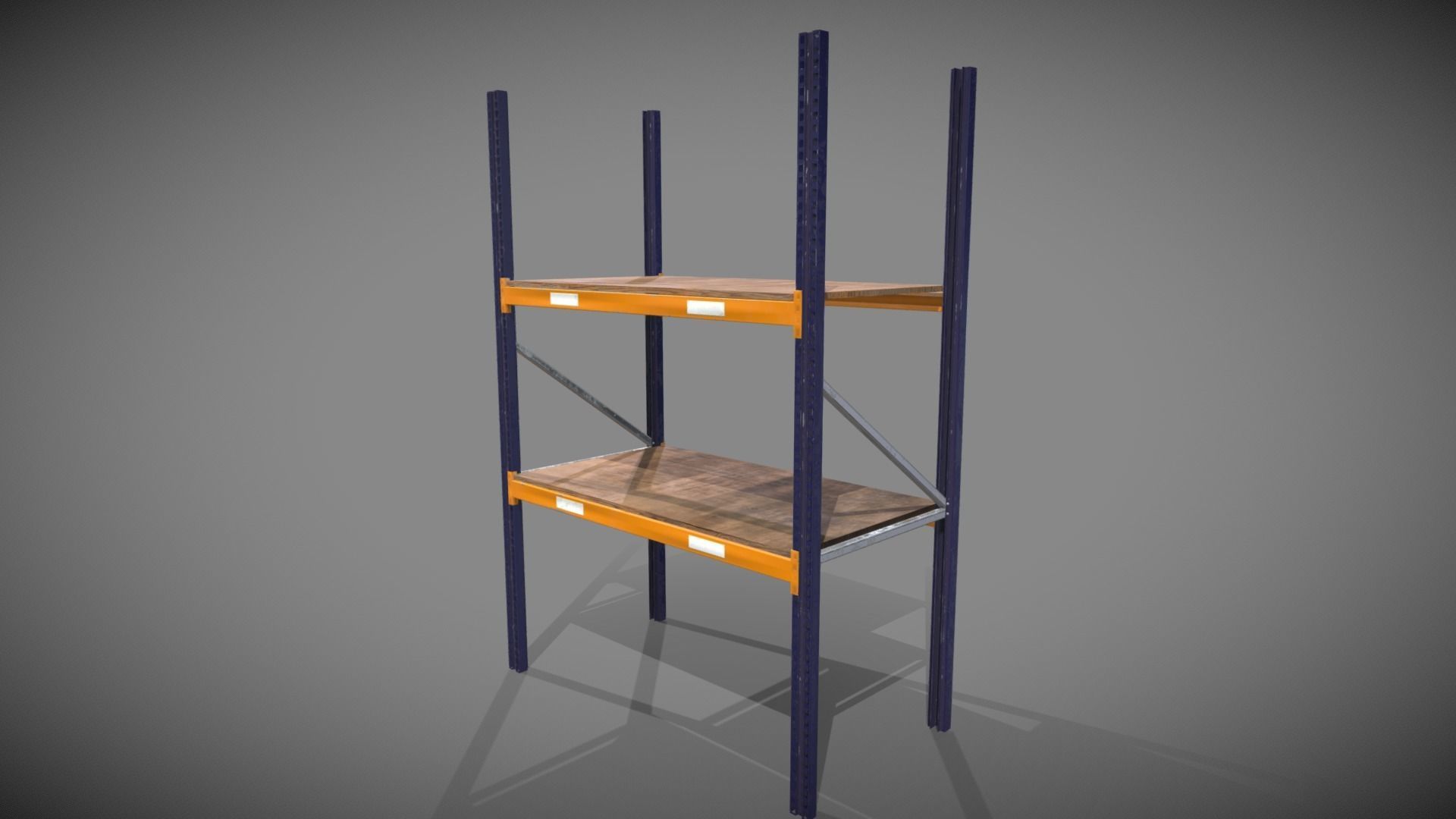 Racking Low poly PBR shelving unit Low-poly 3D model_3