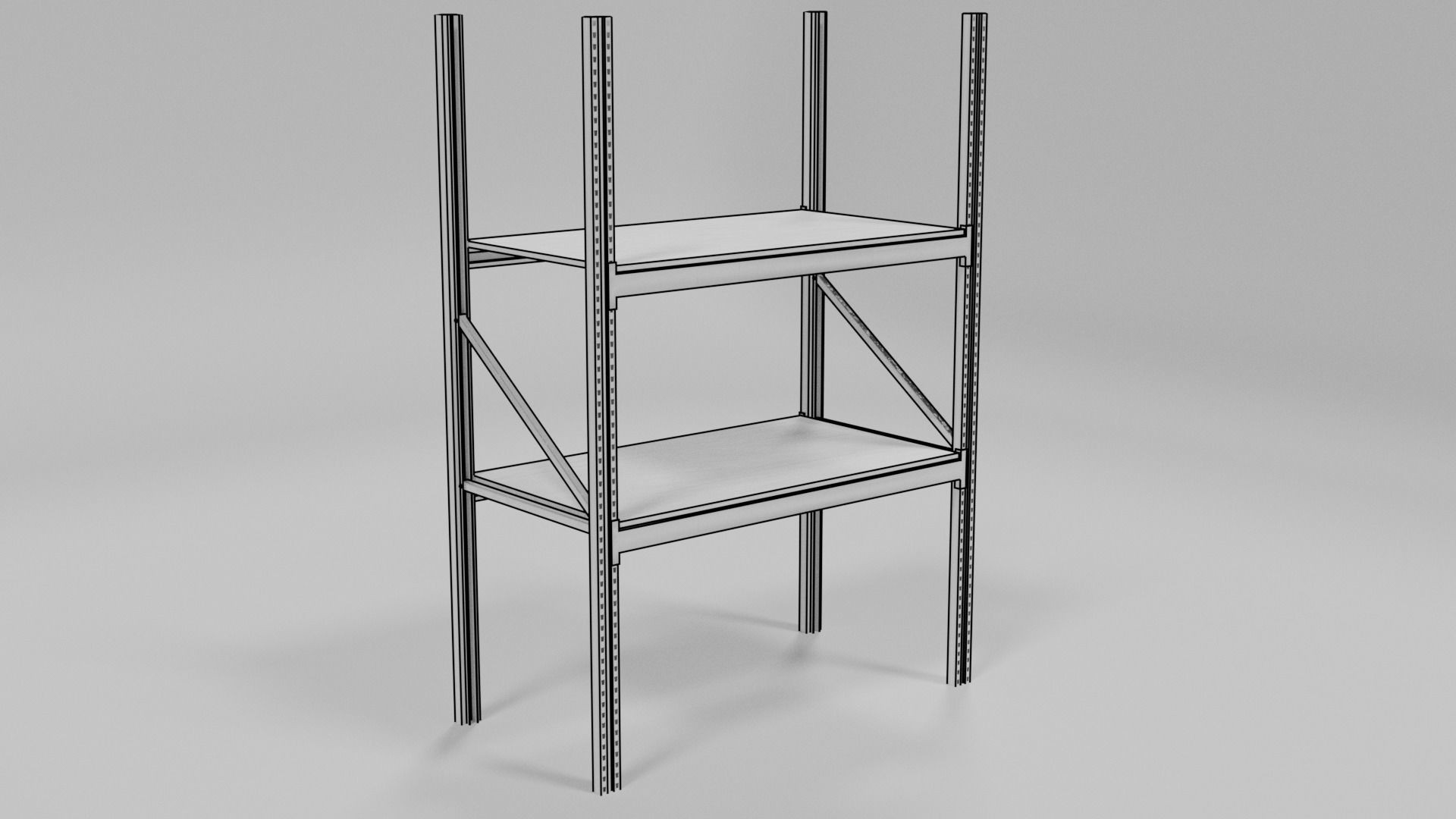 Racking Low poly PBR shelving unit Low-poly 3D model_11