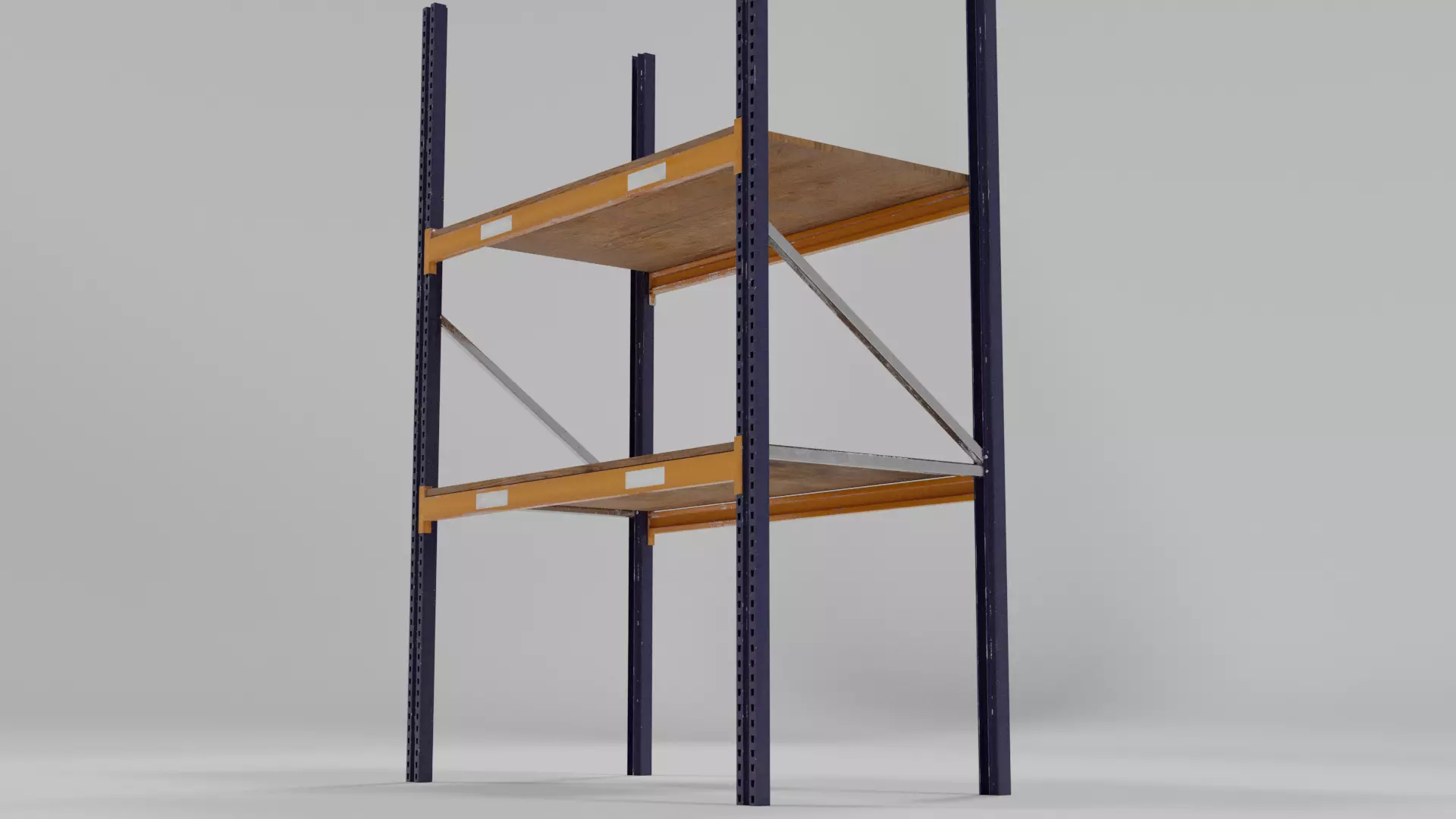 Racking Low poly PBR shelving unit Low-poly 3D model_0