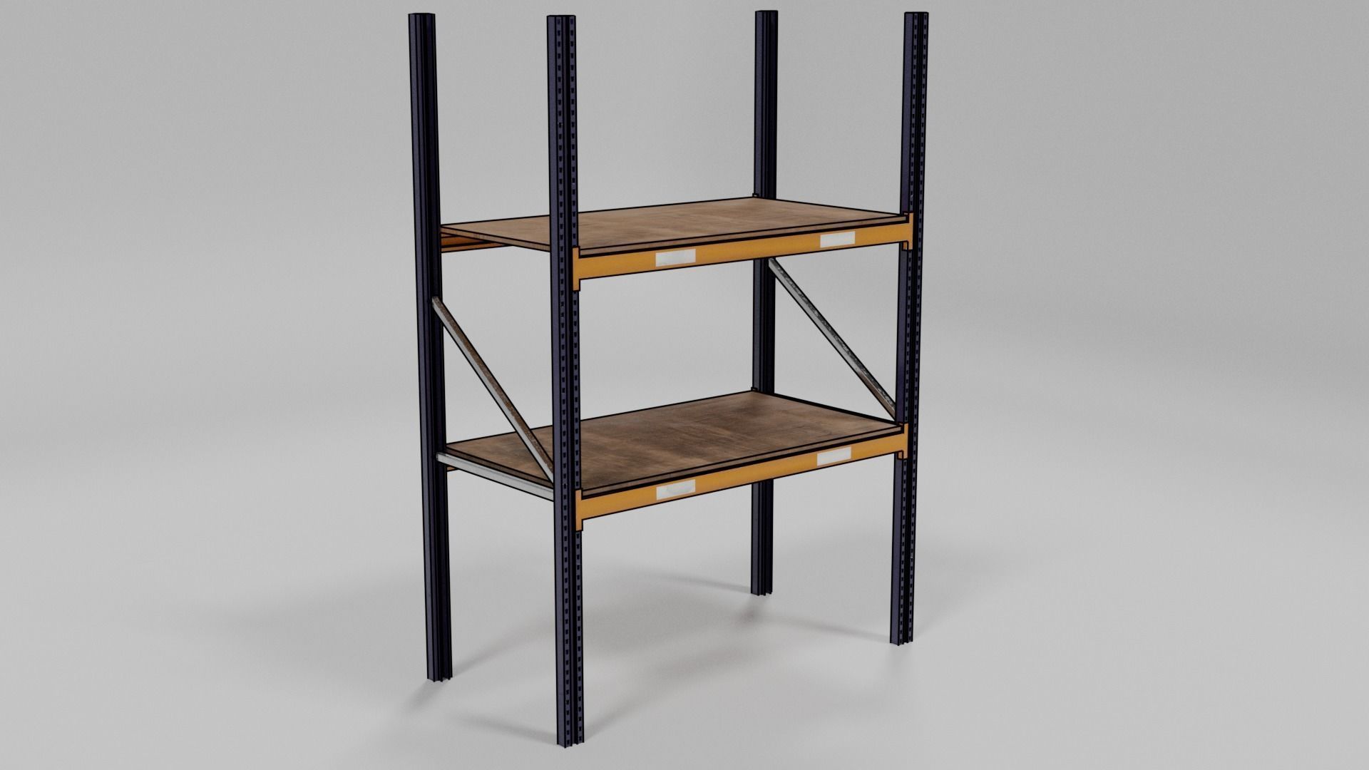 Racking Low poly PBR shelving unit Low-poly 3D model_8