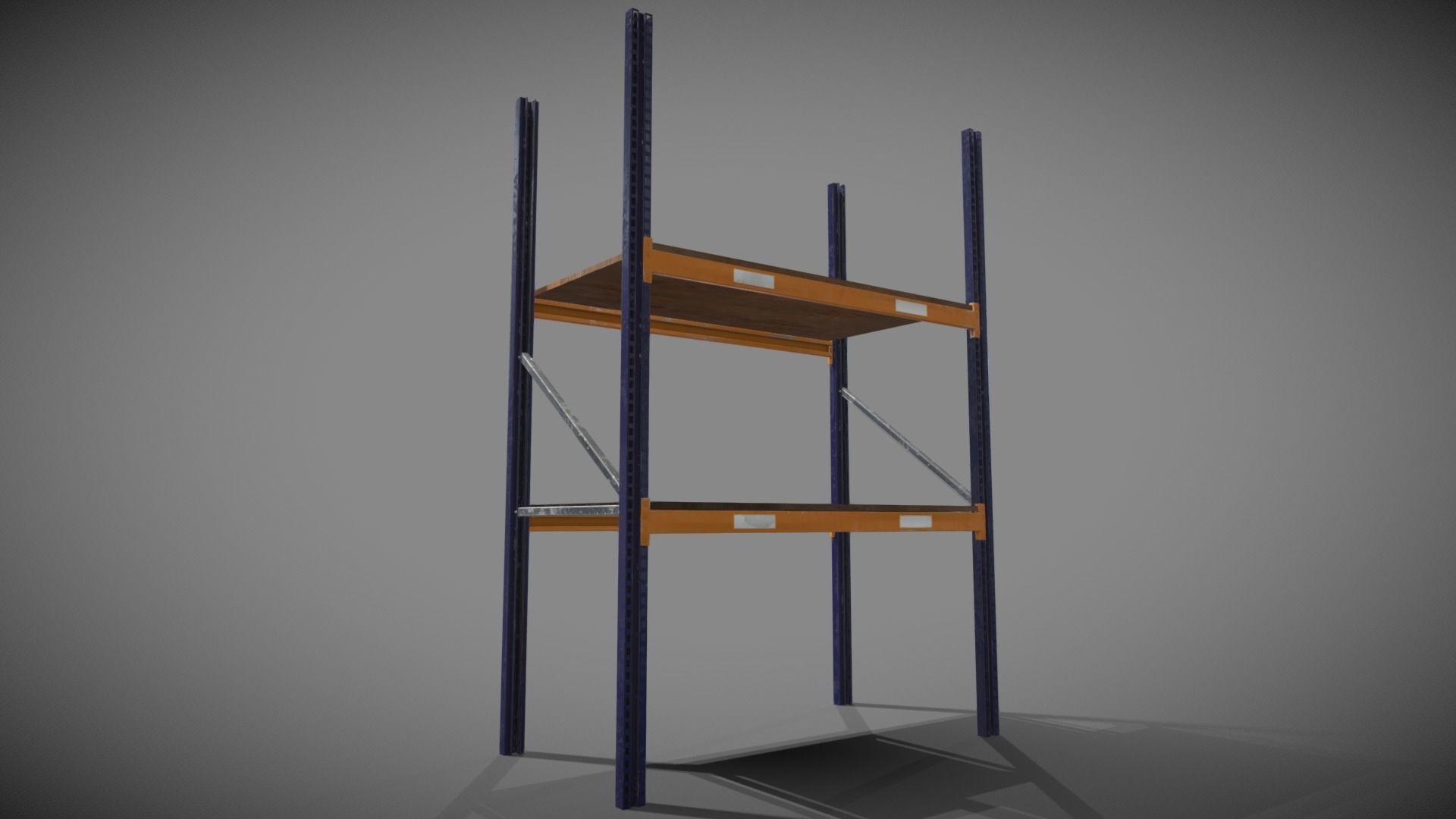 Racking Low poly PBR shelving unit Low-poly 3D model_5