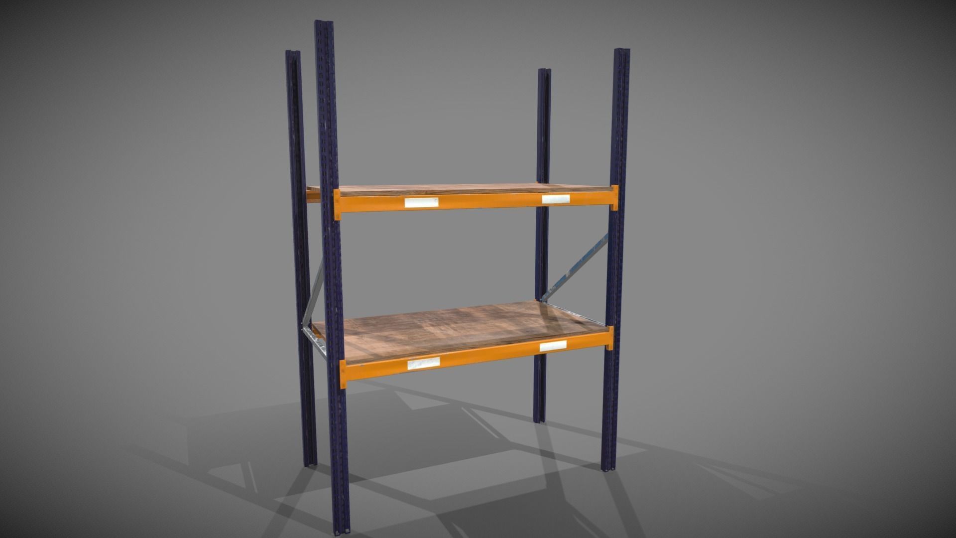 Racking Low poly PBR shelving unit Low-poly 3D model_1