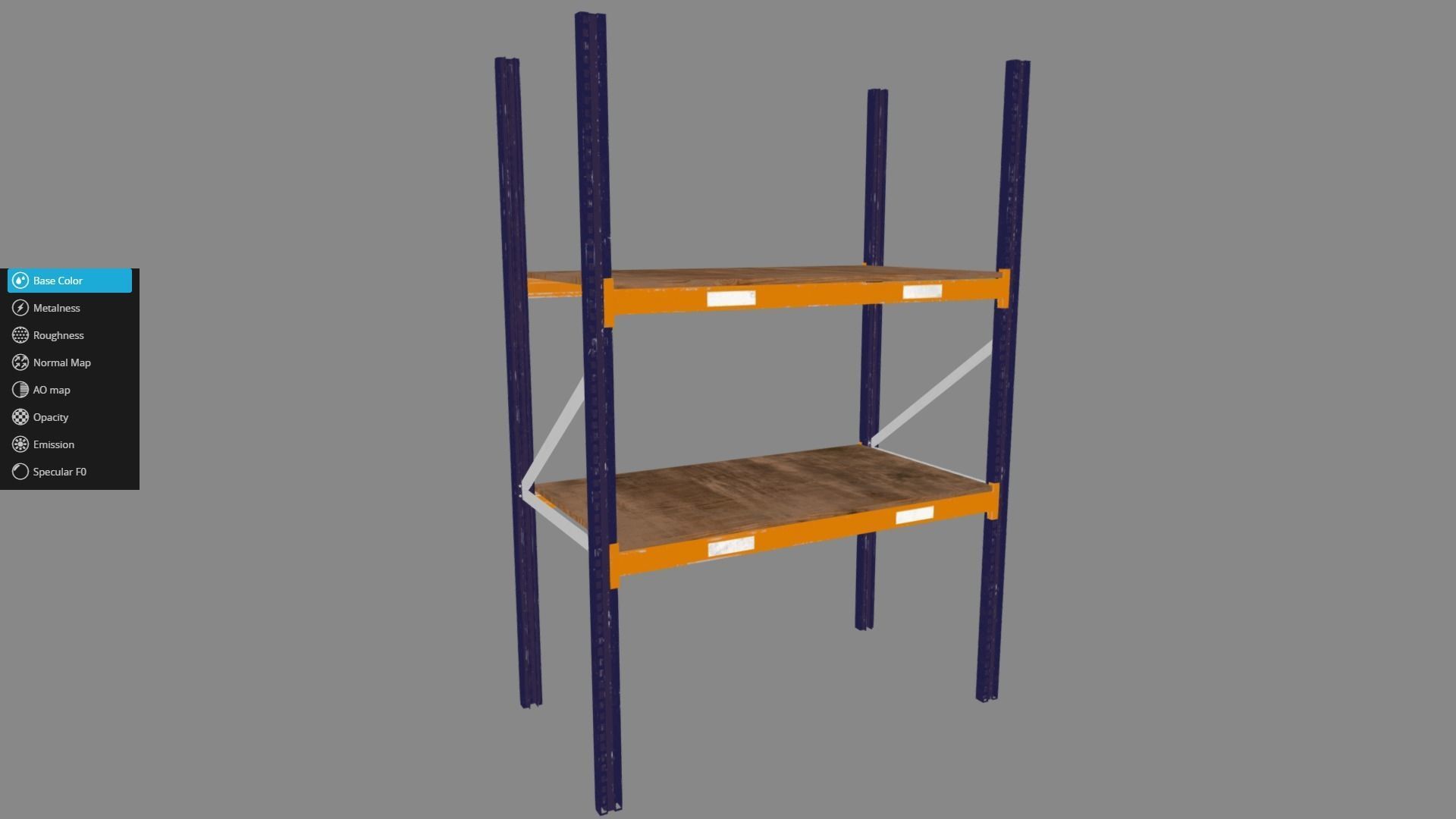 Racking Low poly PBR shelving unit Low-poly 3D model_12