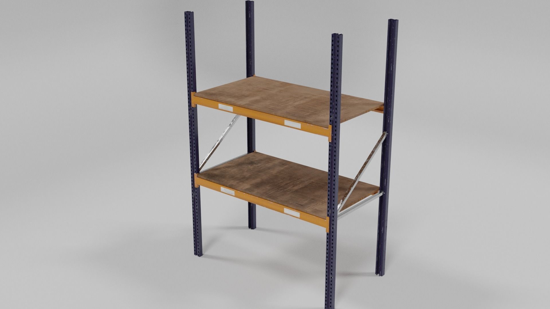 Racking Low poly PBR shelving unit Low-poly 3D model_4